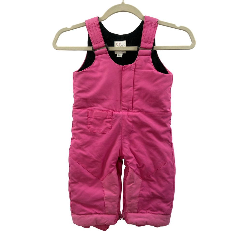 The Childrens Place Pink Snow Bib Overalls 12mo. Insulated Winter Warm Cozy Play